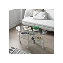 Tempered Glass Coffee Table With Open Storage Shelf