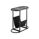 Glass Coffee Table Sofa End Side With Magazine Holder