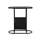 Glass Coffee Table Sofa End Side With Magazine Holder