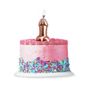 Glitterati Metallic Pink Penis Candle Rose Gold 10 Cm