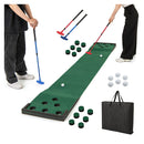 Golf Pong Game Set Portable Golf Putting Mat With 2 Adjustable Putters