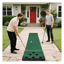 Golf Pong Game Set Portable Golf Putting Mat With 2 Adjustable Putters