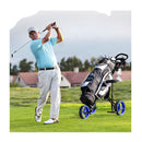3 Wheel Folding Golf Push Cart With Adjustable Handle And Padded Seat
