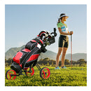 3 Wheel Folding Golf Push Cart With Adjustable Handle And Padded Seat