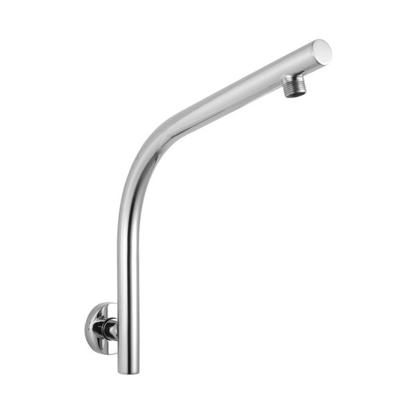 Bath 13 Inch Round Plastic Shower Head Rose Gooseneck Wall Arm Set