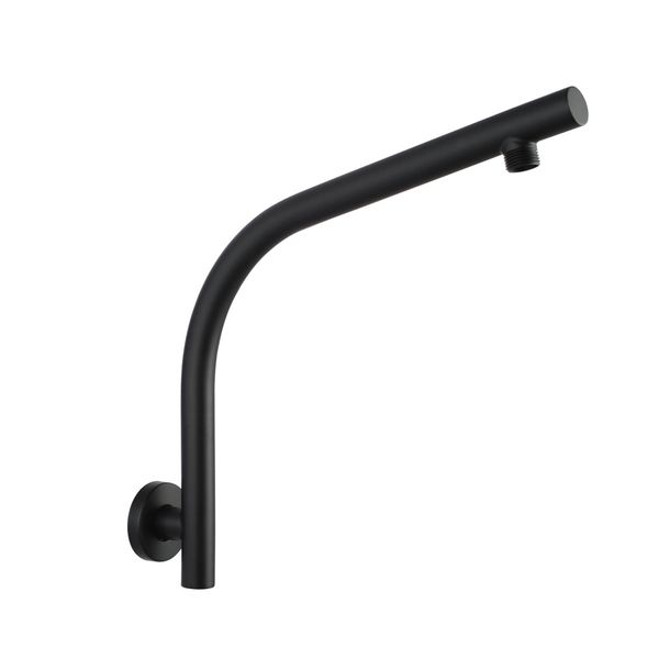 Bath 13 Inch Round Plastic Shower Head Rose Gooseneck Wall Arm Set