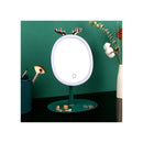 Green Cosmetic Jewelry Storage Organiser With Antler Led Light Mirror