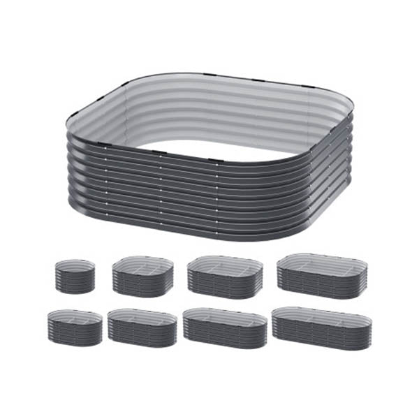 Greenfingers Garden Bed Galvanised Raised Steel 9 In 1 Modular Flower Planter