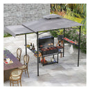 Grill Gazebo With Side Awning Outdoor Bbq With 2 Side Shelves Grey