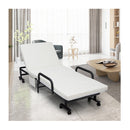 Folding Single Guest Bed With Mattress And Metal Frame