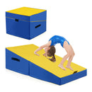 Gymnastics Tumbling Mat With Epe Foam And Non Slip Pvc Leather Yellow