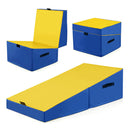 Gymnastics Tumbling Mat With Epe Foam And Non Slip Pvc Leather Yellow