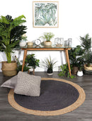 Lunar Cove Grey Jute Round Rug