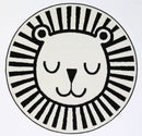 Saffron Cove Black White Kids Round Rug