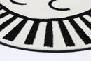 Saffron Cove Black White Kids Round Rug