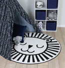 Saffron Cove Black White Kids Round Rug