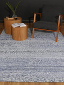 Blossom Crest Blue Wool Rug