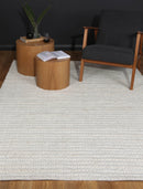 Cinder Crest White Wool Rug