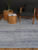 Evergreen Crest Blue Wool Rug