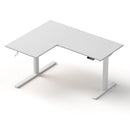 L-Shape Standing Desk Sit Stand Up Height Adjustable Electric Motorised White