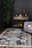 Lunar Crest Charcoal Blue Contemporary Rug