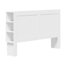 Bed Head with Shelves King Size White