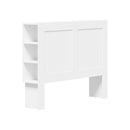 Bed Head with Shelves Queen Size White