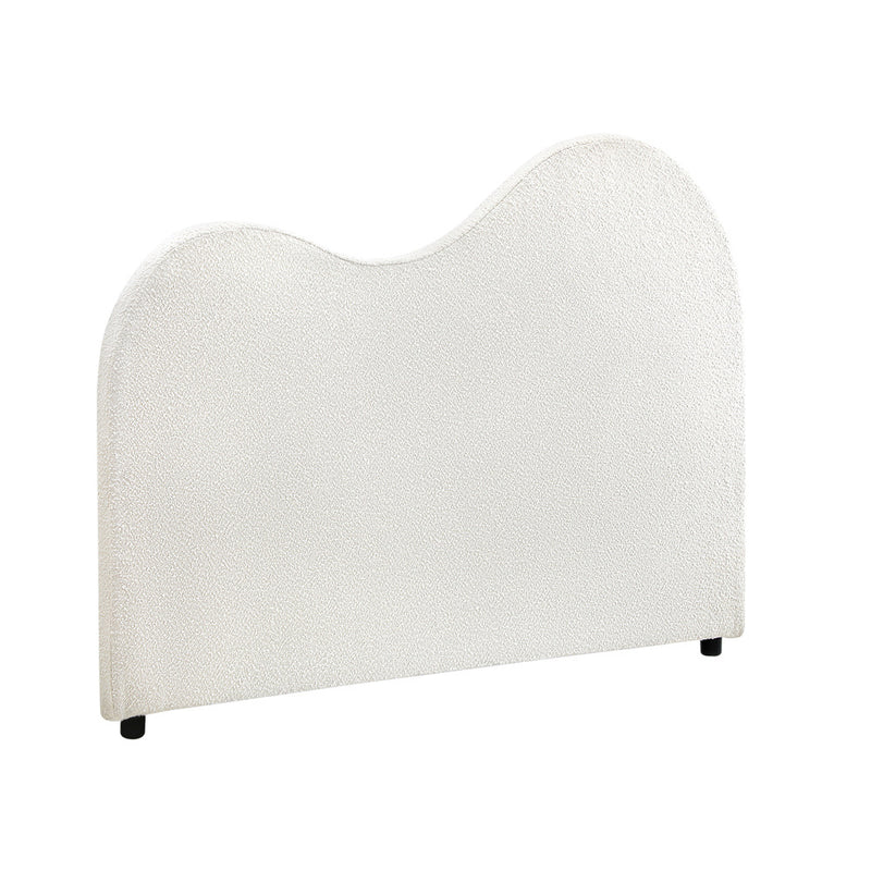 Bed Head Double Size Headboard Boucle Fabric White