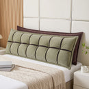 Headboard Pillow with Double-Layer Storage Wedge Reading Backrest with Adjustable Filling, Chenille Bed Rest Cushion for Daybed, Dorm, and RV King