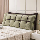 Headboard Pillow with Double-Layer Storage Wedge Reading Backrest with Adjustable Filling, Chenille Bed Rest Cushion for Daybed, Dorm, and RV Queen