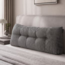 Headboard Pillow for Sitting in Bed, Upgraded Shredded Foam Reading Wedge Cushion for Lumbar Support, 320g Corduroy Backrest with Side Pockets for Dorm Daybed, Double