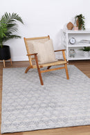 Pearl Crest Grey Tribal Wool Rug