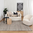 Seabreeze Crest Ash Lattice Tribal Rug