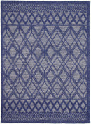 Moonlit Crest Blue Tribal Wool Rug