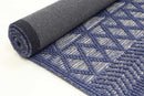Moonlit Crest Blue Tribal Wool Rug