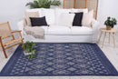 Moonlit Crest Blue Tribal Wool Rug
