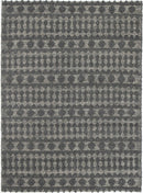 Olive Crest Grey Tribal Wool Rug