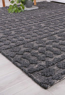 Olive Crest Grey Tribal Wool Rug