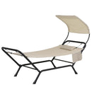 Hammock Bed with Stand Sun Lounge Chair Beige
