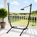 Hammock Chair Stand Iron Frame w/ Phone Holder Black