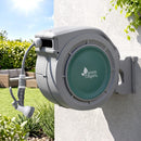 20m Retractable Water Hose Reel, Wall Mounted Garden Hose 9-Pattern Nozzle