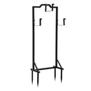 Garden Hose Holder Metal Portable Freestanding Hose Stand 4 Spikes Black