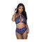 Halter And Lace Up Panty Set Blue