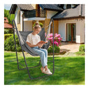 Hammock Chair With Stand And Side Pocket For Living Room Grey