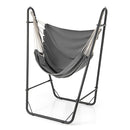 Hammock Chair With Stand And Side Pocket For Living Room Grey