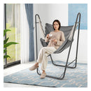 Hammock Chair With Stand And Side Pocket For Living Room Grey
