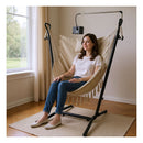 Hammock Swing Chair With Phone Holder And Tassels For Outdoor Beige