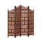 Hand Carved 4 Panel Room Divider Brown 160X165 Cm Solid Mango Wood