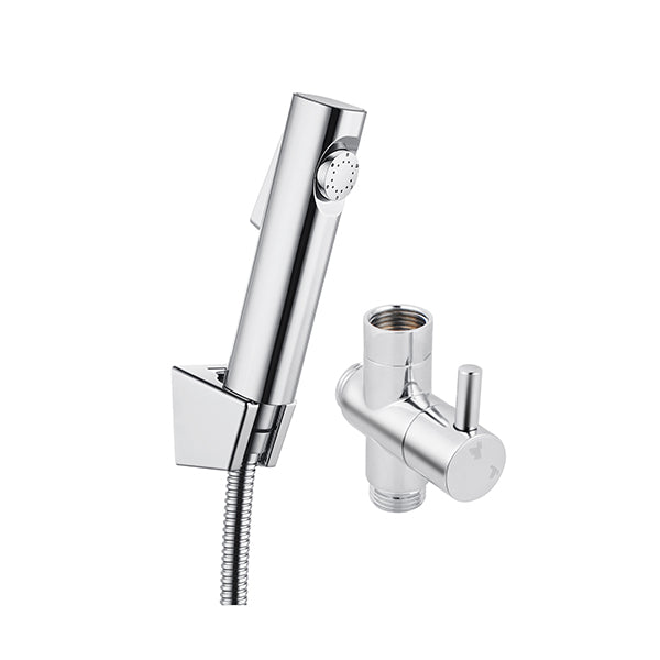 Handheld Bidet Kit Brass Diverter Tap Stainless Steel Hose Chrome