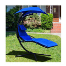 Hanging Lounger Chair With Canopy And Cushion Built In Pillow Navy